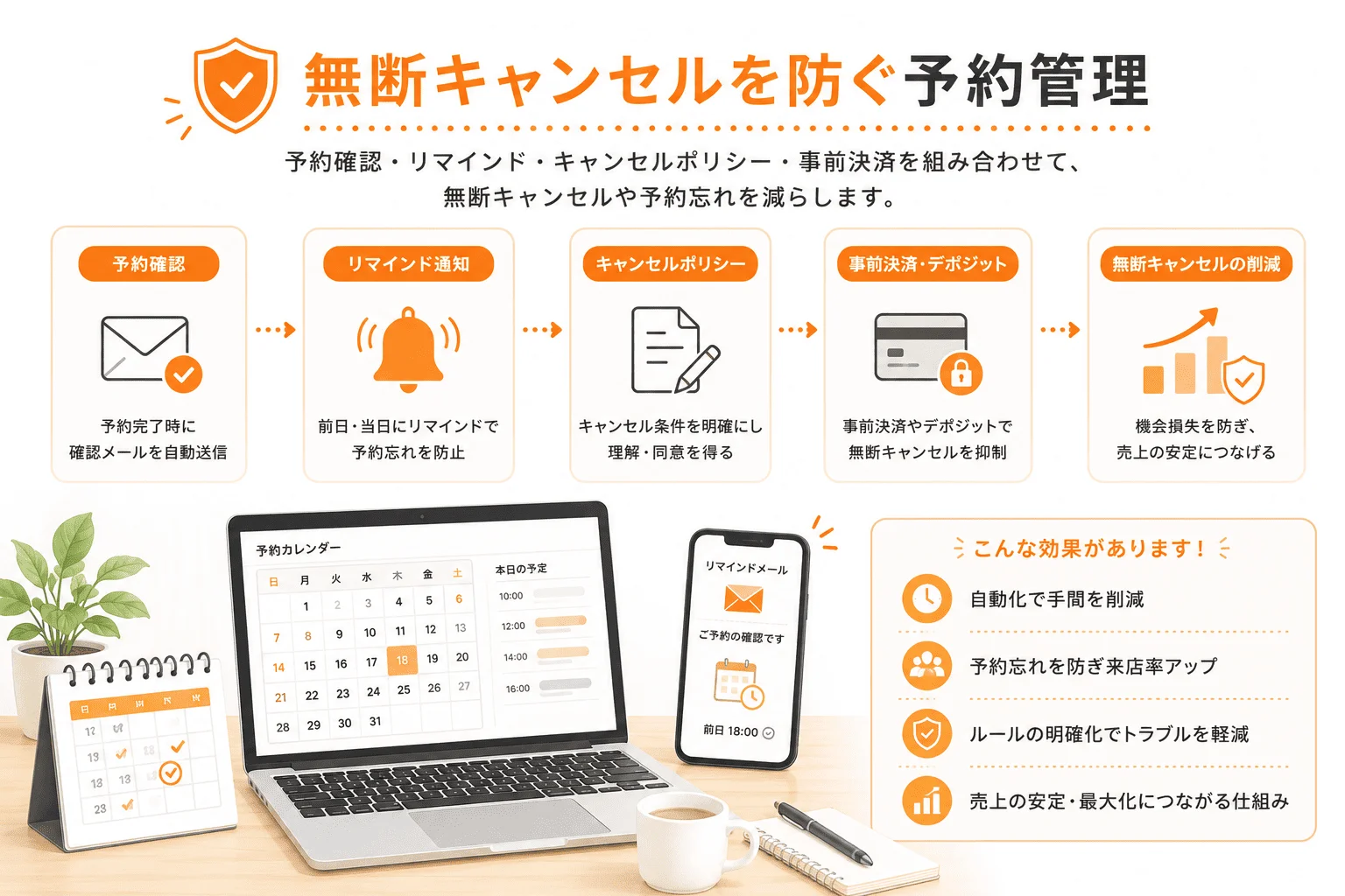 無断キャンセルを防ぐ予約管理